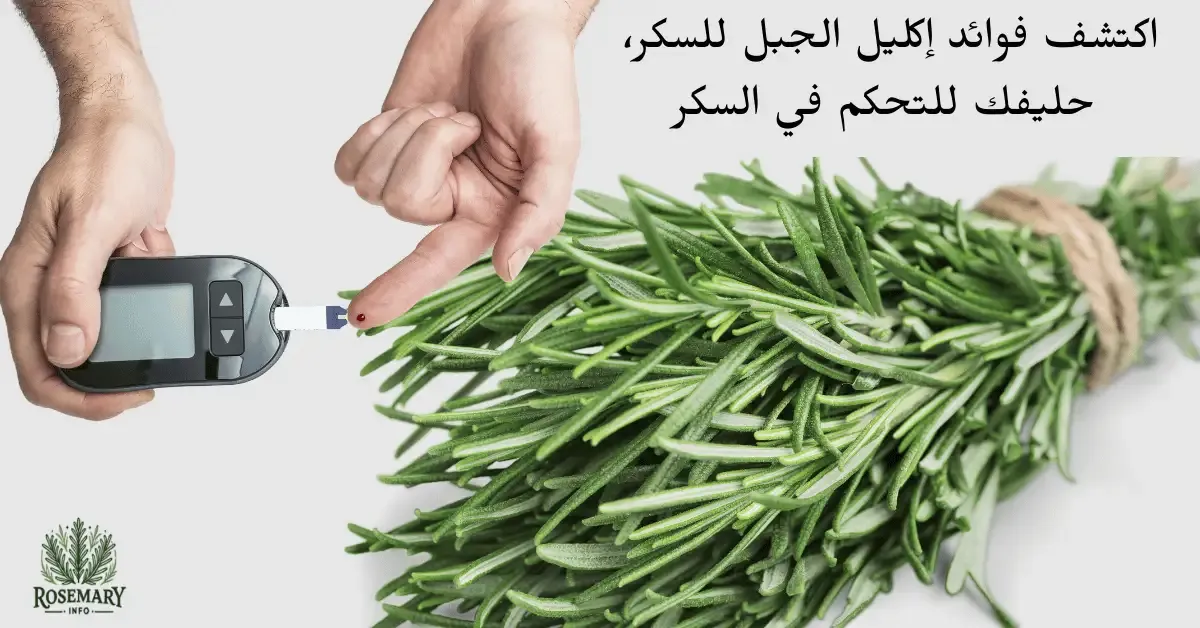 جهاز قياس سكر ونبتة إكليل الجبل خضراء